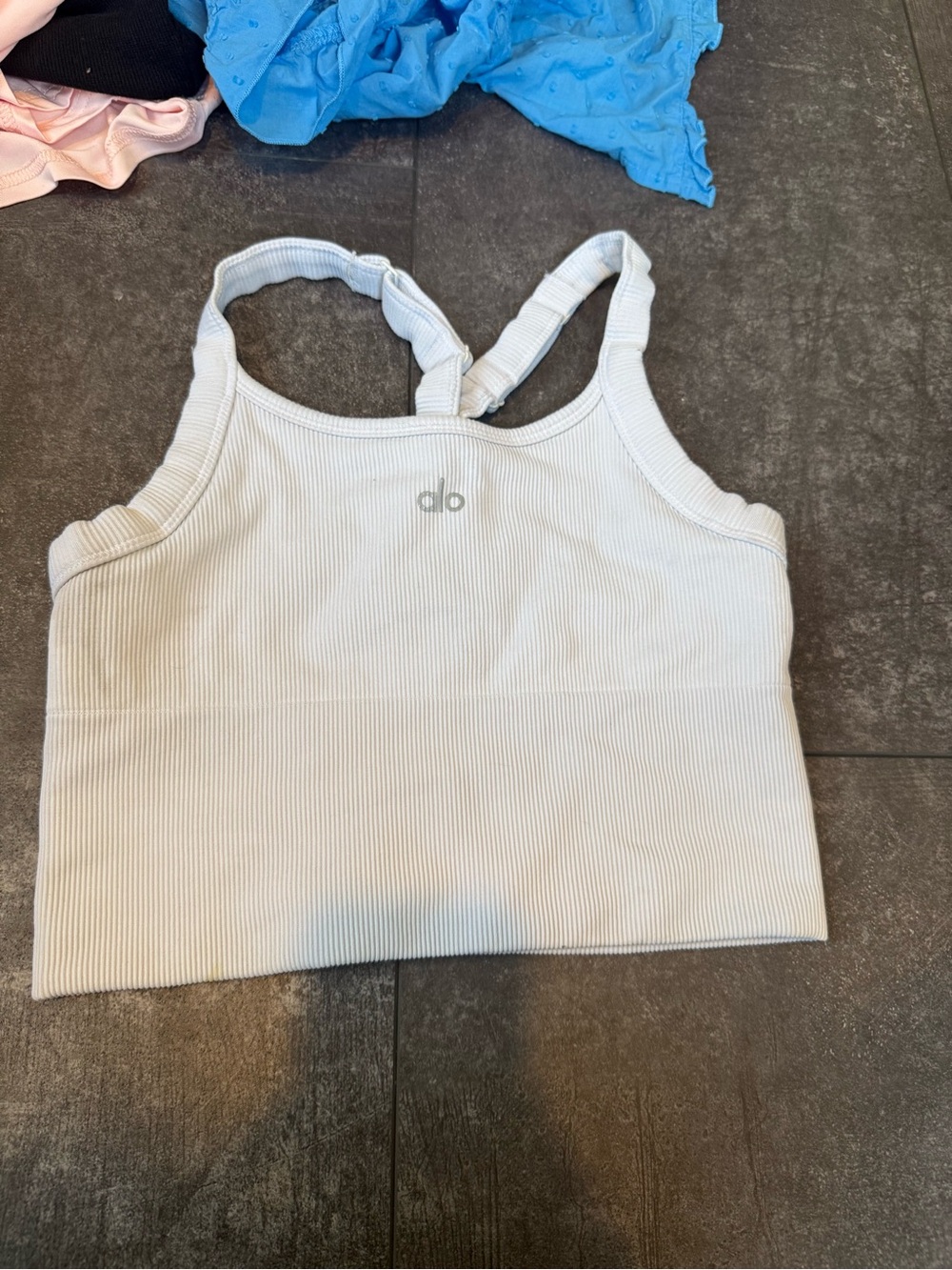 ALO Yoga Cream Ribbed Cropped Tank